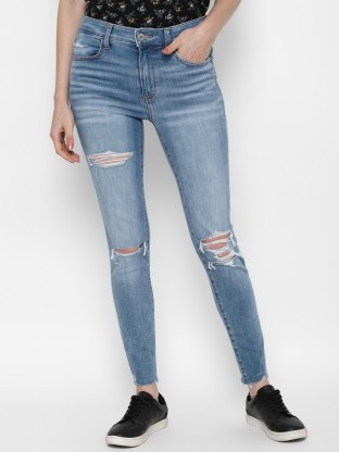 American Eagle Skinny Stretch Jeans Jeggins femmes 4 Long Medium Wash 