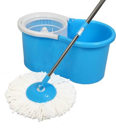 Flipkart SmartBuy 360° Spin Blue Bucket Mop Set with single Microfiber Refill Mop Set