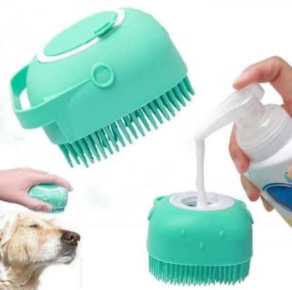 glimpcy Dog Bath Brush Body Scrubber for Bathing Soft Silicone Brushes Groomers for Pet Plain/ Bristle Brushes