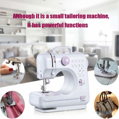 Sewing Tool Double Thread 2 Speed 16 Stitches Sewing Machine with 60 Pcs Threads Reverse Stitching 