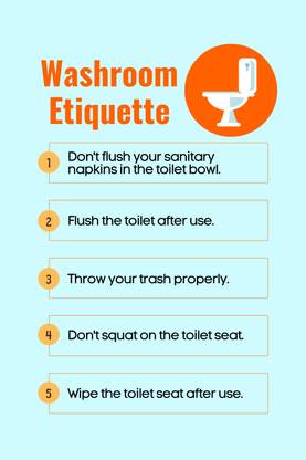 BATHROOM ETIQUETTE Paper Print Quotes Motivation posters in India