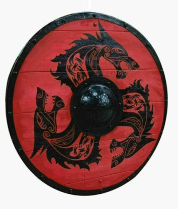 Dragon 24 " Médiévale Warrior en Bois Viking Bouclier Rond Dragon Visage 