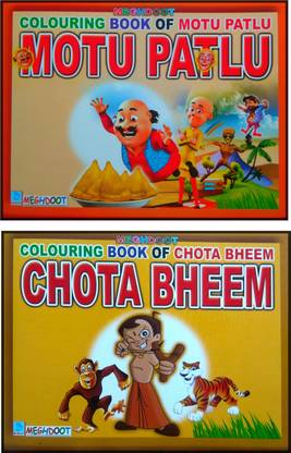 Colouring Book Combo Set Of 2 Books [ Motu Patlu & Chhota Bheem ] For Kids  & Childrens | Fun Activity Colouring Book: Buy Colouring Book Combo Set Of  2 Books [