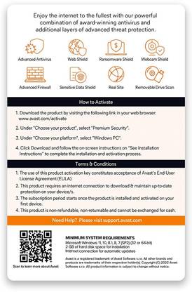 Avast Premium Security (Total Security Antivirus) (1 PC | 1 ...