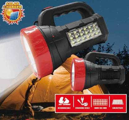 Led 2 In 1 Long Distance Torch Up To 1 Km High Power With 18 Smd Solar Panel Torch Price In India Buy Led 2 In 1 Long Distance Torch