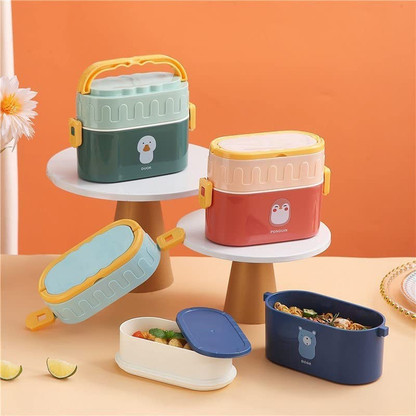 Double decker insulated lunch box clearance