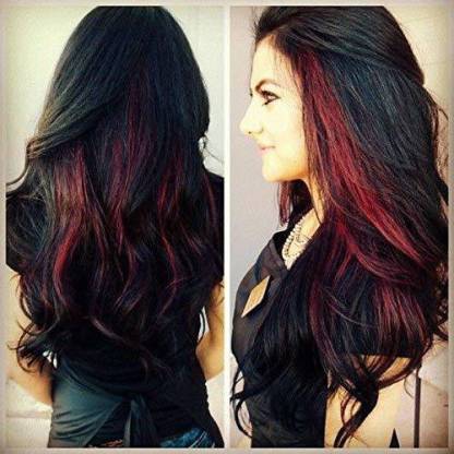 Foreign Holics Full Head Curly Wave Clips in on Synthetic Extensions  (Maroon Highlighter) Hair Extension Price in India - Buy Foreign Holics  Full Head Curly Wave Clips in on Synthetic Extensions (Maroon