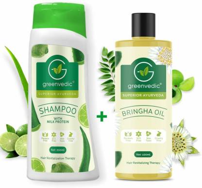 GreenVedic Bringha Hair Oil And Protein Shampoo