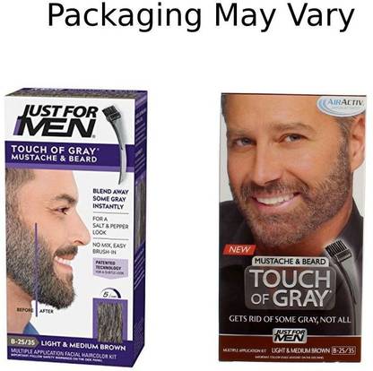JUST FOR MEN Touch of Gray Hair Color Mustache and Beard Light to Medium Brown , Light & Medium Brown - Price in India, Buy JUST FOR MEN Touch of Gray Hair JUST FOR MEN Touch of Gray Hair Color Mustache and Beard Light to Medium Brown , Light & Medium Brown - Price in India, Buy JUST FOR MEN Touch of Gray Hair