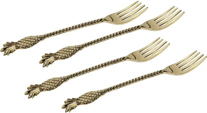 Golden Table Forks 8-Inches Mirror Finish & Dishwasher Safe Gold Dinner Forks Set of 12 Stainless Steel Gold Hammered Silverware Flatware Cutlery Forks 