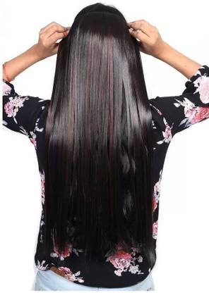 MoonEyes 5 Clips ¾ Head 1 Piece Straight Extensions For Women With Matt Finish No Extra Shine Extensions For Girls To Increase Instant Length And Volume (Burgundy Highlights) Hair Extension Price in MoonEyes 5 Clips ¾ Head 1 Piece Straight Extensions For Women With Matt Finish No Extra Shine Extensions For Girls To Increase Instant Length And Volume (Burgundy Highlights) Hair Extension Price in