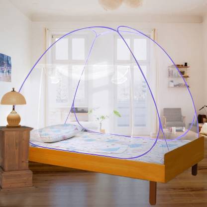 Kolar Polyester Adults Washable Foldable Single Bed Mosquito Net  (Purple, Tent)
