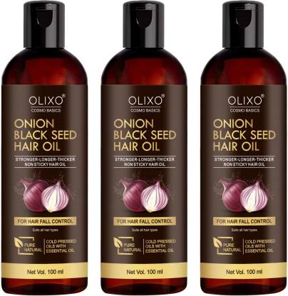 OLIXO Onion Black Seed Hair Oil – Each 100 ml Hair Oil  (300 ml)