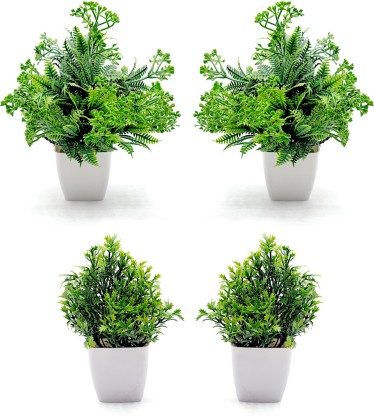 Artificial Green Plants for Home Decoration or Desk Plant with Pot Pack of 1 