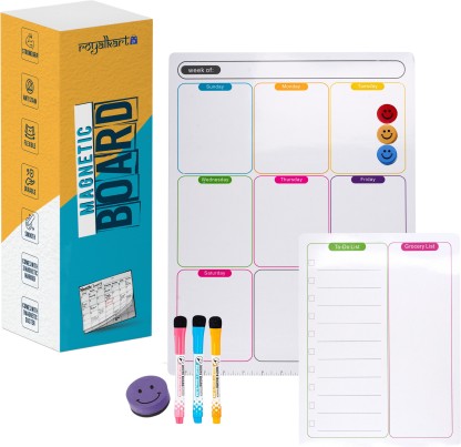 Easy to Write and Wipe-Includes 3 Markers and Magnetic Eraser-Monthly Magnetic Calendar For Refrigerator Memo or Event Reminder for Adults & Kids Dry Erase Monthly Planner Calendar Board on Fridge 