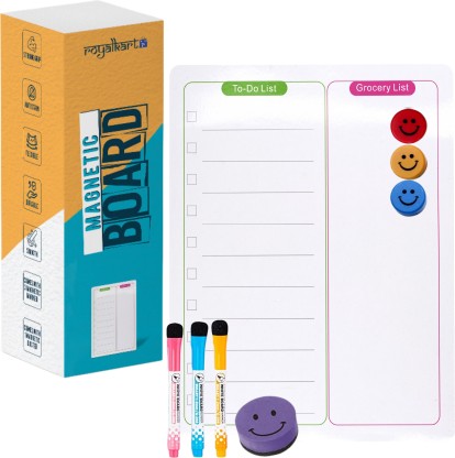 Large Dry Erase Monthly Magnetic Calendar Set for Refrigerator Magnetic Black Board and Fridge Calendar with Multi-Color Chalk Markers Included 