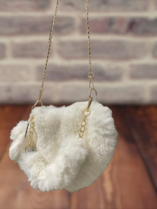 White fur bag clearance