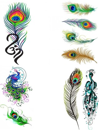Abstract Feather Tattoo Design For Forearm