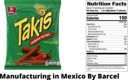 Takis Crunchy Fajitas Chips (IMPORTED FROM MEXICO) Chips ...