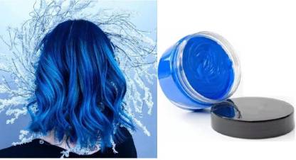 Herrlich Professional Blue Hair color wax washable instant hair color for  man and woman , BLUE - Price in India, Buy Herrlich Professional Blue Hair  color wax washable instant hair color for