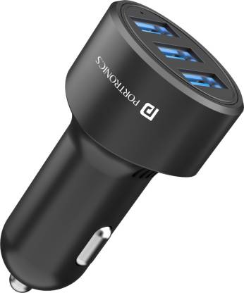 Portronics 3.4 Amp Turbo Car Charger  (Black)