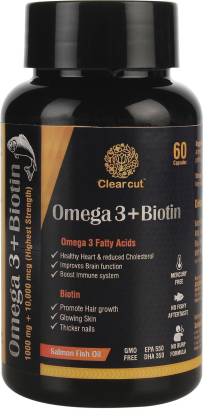 Clearcut Omega 3 + Biotin (1000 mg + 10,000 mcg) Highest strength 60  capsules Price in India - Buy Clearcut Omega 3 + Biotin (1000 mg + 10,000  mcg) Highest strength 60 capsules online at 