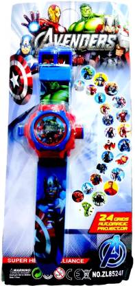 Wholesome Retails Avengers Projector Watch for kids, 24 Design Display  Projector Cartoon Watch - Avengers Projector Watch for kids, 24 Design  Display Projector Cartoon Watch . Buy Avenger toys in India. shop