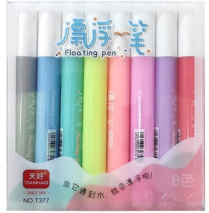 Voshkaa 8 Colors Doodle Water Floating Pen Multi-function Pen