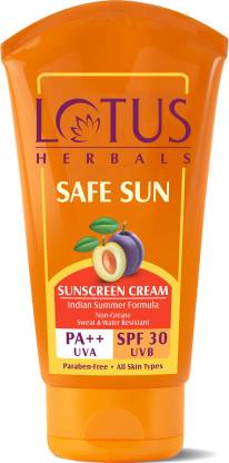 LOTUS HERBALS Safe Sun Sunscreen Cream - Indian Summer Formula - SPF 30 PA++