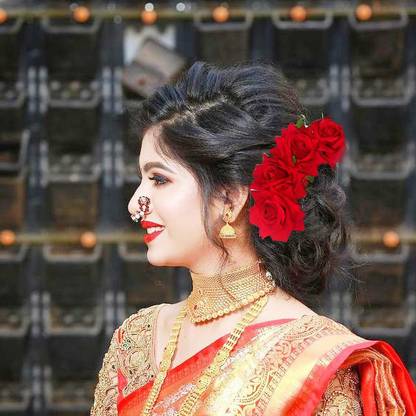 Jija Women in red saree knotted hair with red rose gajra Hair Accessory Set Price in India - Buy Jija Women in red saree knotted hair with red rose gajra Hair Accessory Jija Women in red saree knotted hair with red rose gajra Hair Accessory Set Price in India - Buy Jija Women in red saree knotted hair with red rose gajra Hair Accessory