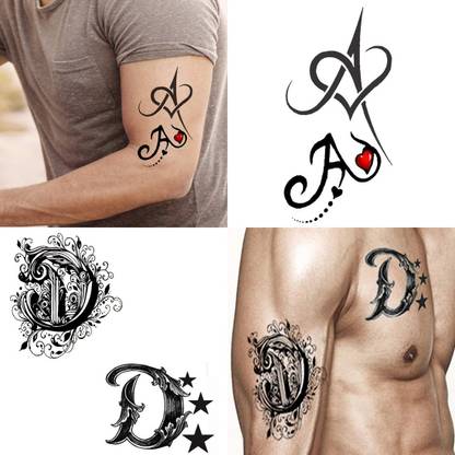 Ordershock DA Name Letter Tattoo Waterproof Boys and Girls Temporary Body  Tattoo Pack of 2 - Price in India, Buy Ordershock DA Name Letter Tattoo  Waterproof Boys and Girls Temporary Body Tattoo