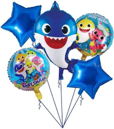  | Fun Affairs Printed Baby Shark Cartoon Character Theme  Birthday Decoration for Boys Girls Kids Party Balloon Bouquet - Balloon  Bouquet