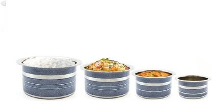 KLASSI KICHEN Stainless Steel Color Cook And Serve Set -4pc Patila Set Induction Bottom Cookware Set  (Stainless Steel, 4 – Piece)