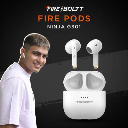 Fire-Boltt Fire Pods Ninja G301 Earbuds TWS HD Calls, Power Bass, IWP Technology Bluetooth Headset