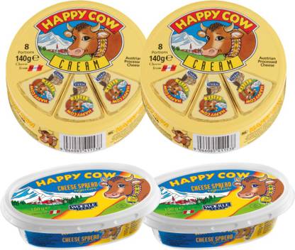 Happy Cow Cream Cheese 140g with Cheese Spread 580 g Price in India