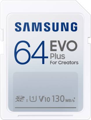 SAMSUNG EVO Plus 64 GB SDHC Class 10 130 MB/s  Memory Card