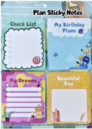 Flipkart Com R H Lifestyle To Do List Sticky Notes Pad Template Memo Planner For Checklist Sn4469 15 Sheets Regular 5 Colors Sticky Notes