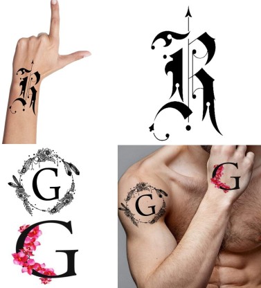 Voorkoms Name K Letter Body Temporary Tattoo Waterproof For Girls Men Women  11x6 cm  Amazonin Beauty