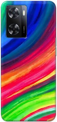 NDCOM Back Cover for OPPO A57 2022 Colourful Texture Rainbow Printed