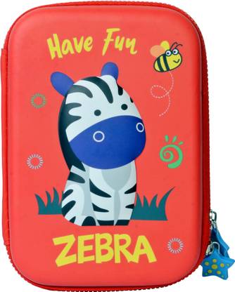 | Kidsberg Zebra Large Capacity Red Zebra Animal Art EVA Pencil Box - Pouch | Kidsberg Zebra Large Capacity Red Zebra Animal Art EVA Pencil Box - Pouch