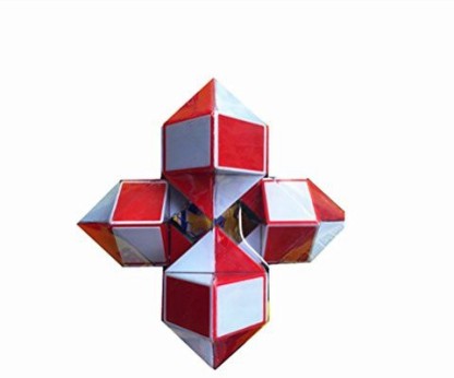 LIKIQ Speed Cube Magic Snake Red Ruler Brain Teaser Skew Toy