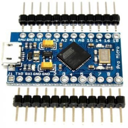 4 Pack AITRIP 4pack Pro Micro ATmega32U4 5V/16MHz Module Board with 2 Row pin Header for arduino Leonardo Replace ATmega328 Pro Mini 