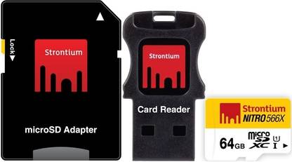 strontium nitro 64 gb microsd card class 10 85 mb s memory card