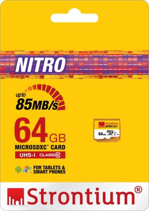 Strontium Nitro 64 GB MicroSDXC Class 10 85 MB/s  Memory Card