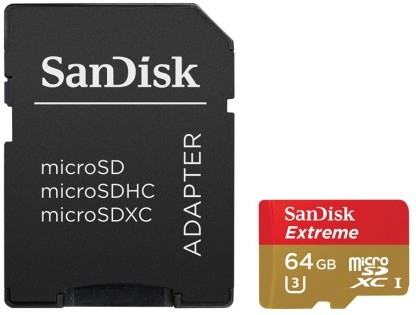 U3 FFP Carte Mémoire SDXC Sandisk Extreme 64 Go jusquà 90 Mo/s Classe 10 V30 