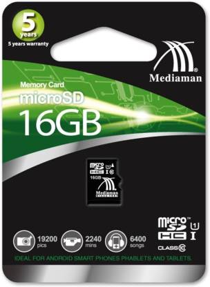 Mediaman 16 GB MicroSD Card Class 10  Memory Card