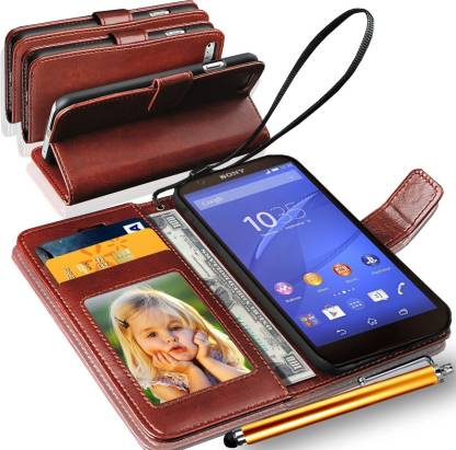 Voorkeursbehandeling straf Niet ingewikkeld N+India Sony Xperia Z3 Compact Wallet Case Cover With Touch Stylus Pen  Brown Accessory Combo Price in India - Buy N+India Sony Xperia Z3 Compact Wallet  Case Cover With Touch Stylus Pen