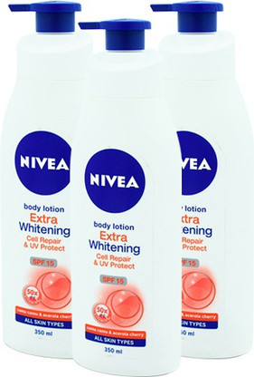 nivea extra whitening cell repair & uv protect body lotion price