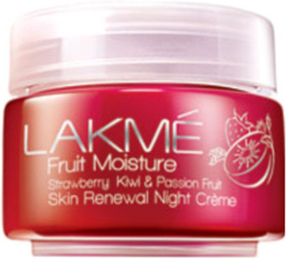 lakme fruit moisture strawberry kiwi passion night cream