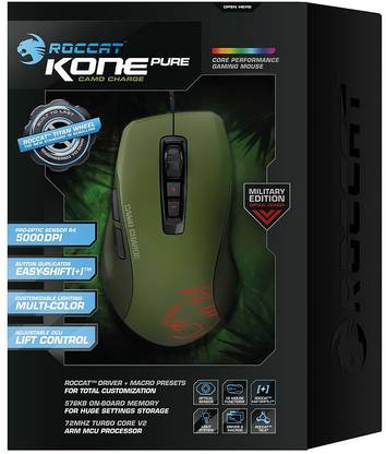 Roccat Kone Pure Camo Charge Military Edition Wired Optical Mouse Gaming Mouse Usb 2 0 Roccat Flipkart Com